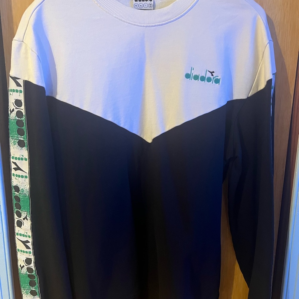 Diadora Black and White Crewneck Sweater